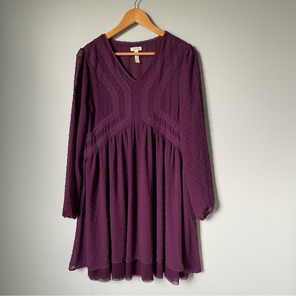 Matilda Jane Purple Pleated Sundress with Bishop Sleeves Size Medium - Picture 2 of 9